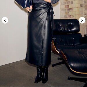 Black Vegan Leather Jaspre Skirt